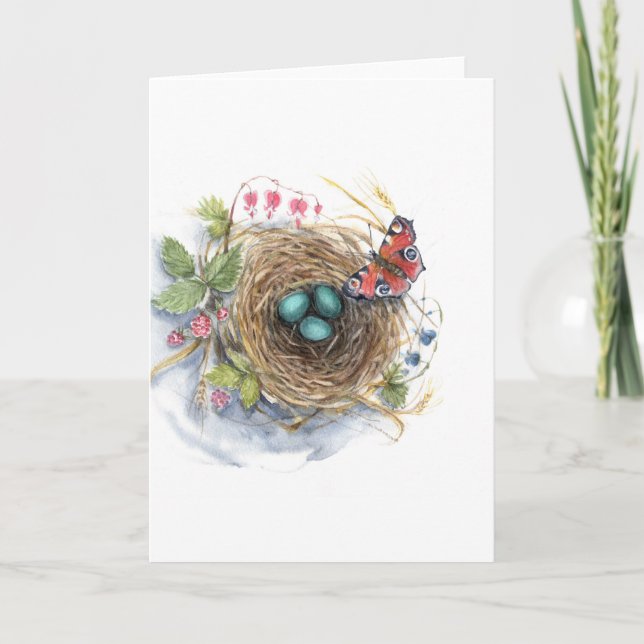Cartes Pour Fêtes Annuelles Robin Nest (Devant)