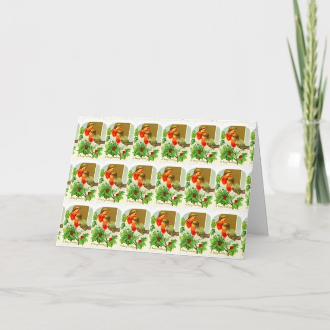 Cartes Pour Fêtes Annuelles Robins (Devant)