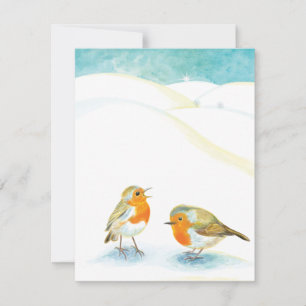 Cartes Pour Fêtes Annuelles Robins rouges en hiver