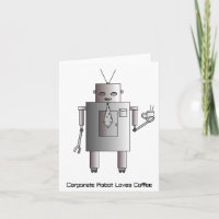 Robot d'entreprise aime le café, Vintage Retro Fun