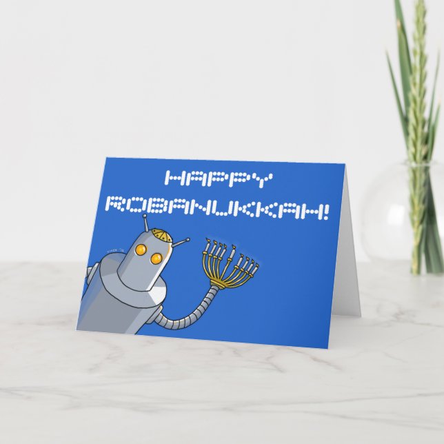 Cartes Pour Fêtes Annuelles Robot Hanoukka ! (Devant)