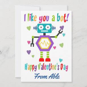 Cartes Pour Fêtes Annuelles Robot mignon Valentine's Day