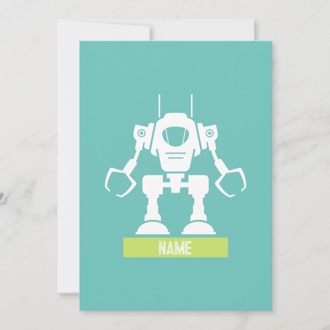 Cartes Pour Fêtes Annuelles Robot personnalisé (Devant)
