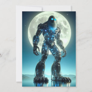 Cartes Pour Fêtes Annuelles Robot Sasquatch