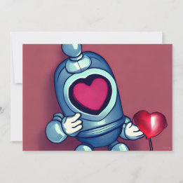 Cartes Pour Fêtes Annuelles Robot Valentine Heart Balloon