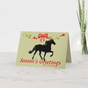 Cartes Pour Fêtes Annuelles Rocher Cheval Silhouette Noël