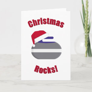 Cartes Pour Fêtes Annuelles Rochers de Noël ! Curling