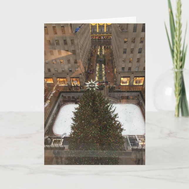 Cartes Pour Fêtes Annuelles Rockefeller Center NYC Christmas Tree Holiday Rink (Devant)