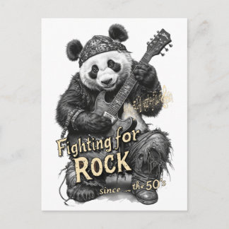 Cartes Pour Fêtes Annuelles Rocker Panda dit : Se battre pour le Rock sur un