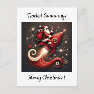 Cartes Pour Fêtes Annuelles Rocket Santa Christmas card