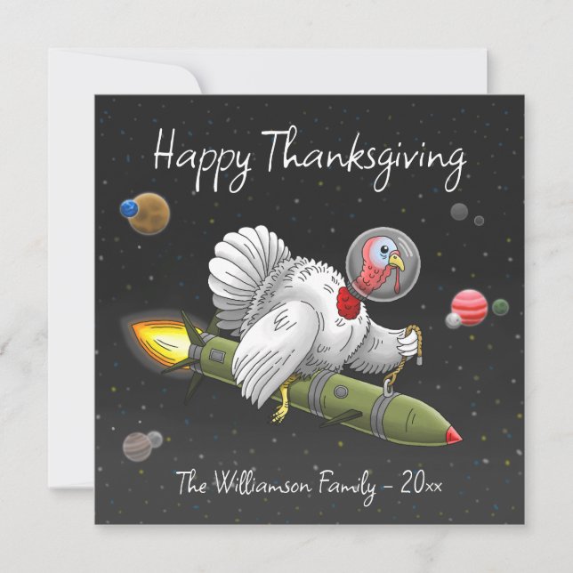Cartes Pour Fêtes Annuelles Rocket Turquie Thanksgiving (Devant)