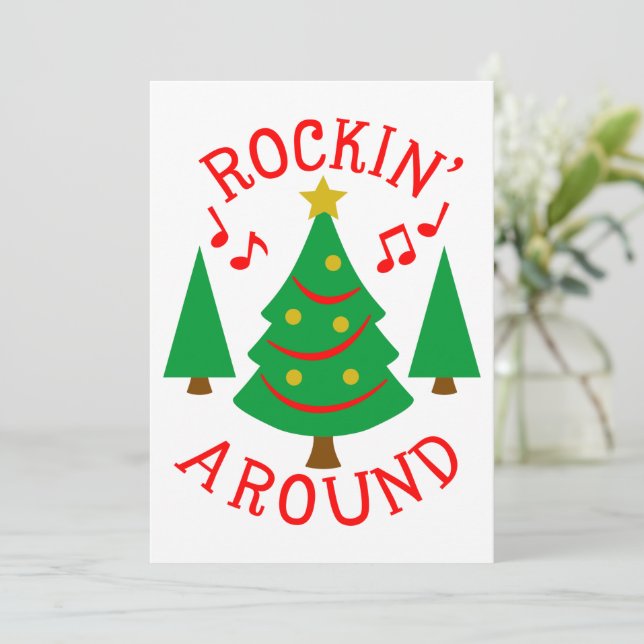 Cartes Pour Fêtes Annuelles Rockin' Around the Christmas Tree (Debout devant)