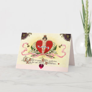 Cartes Pour Fêtes Annuelles ROI DES COEURS CUPIDE, SCEAU DE CIRE ROUGE Saint V