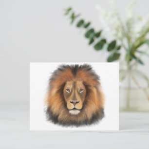 Cartes Pour Fêtes Annuelles roi lion de la jungle réaliste homme aquarelle