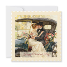 Romance in a Victorian Car – Valentine’s Day Card