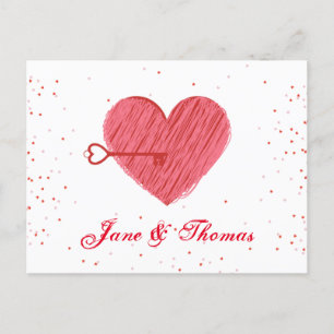 Cartes Pour Fêtes Annuelles Romance moderne Mignonne Amour Coeur Rouge Saint V