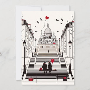 Cartes Pour Fêtes Annuelles Romance Parisien - Saint-Valentin d'un Couple Chic