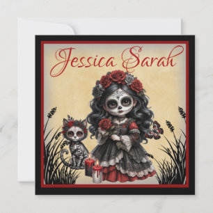 Cartes Pour Fêtes Annuelles Romance Sombre_ Rose Cramoisie