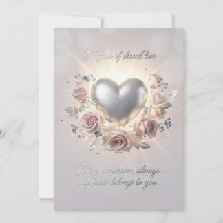 Cartes Pour Fêtes Annuelles Romantic 25th Wedding Anniversary Card – Luxury