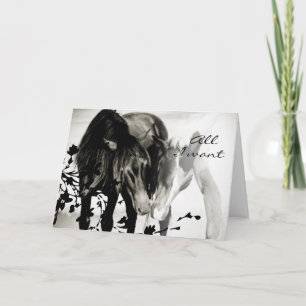 Cartes Pour Fêtes Annuelles Romantic Horse Valentine's Day Greeting Card