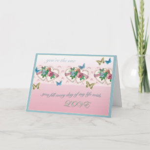 Cartes Pour Fêtes Annuelles Romantic illustrated Valentin Loving Words