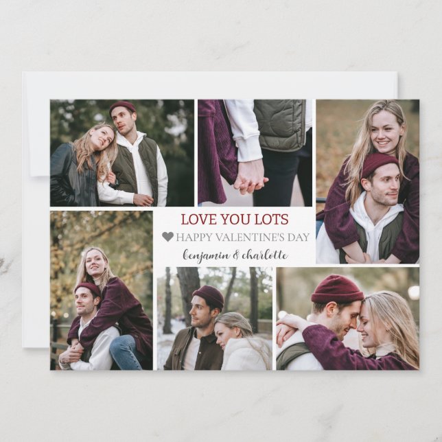Cartes Pour Fêtes Annuelles Romantic Love valentines jour couple photo Collage (Devant)