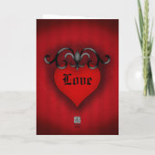 Cartes Pour Fêtes Annuelles Romantic red love heart gothic medieval style (Dos)