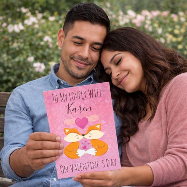 Cartes Pour Fêtes Annuelles Romantic rose Valentine Day renverse pour elle (Créateur téléchargé)