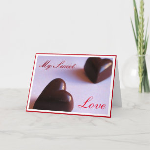 Cartes Pour Fêtes Annuelles Romantic Sweet Love Chocolate Coeurs n'importe que