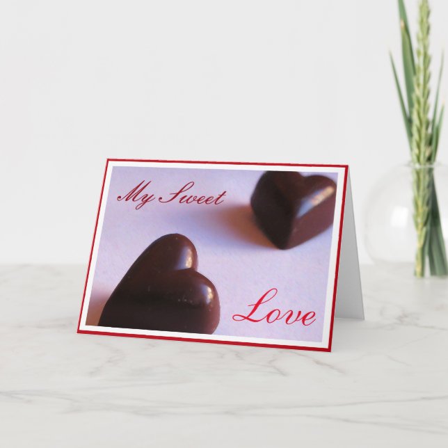 Cartes Pour Fêtes Annuelles Romantic Sweet Love Chocolate Coeurs n'importe que (Devant)