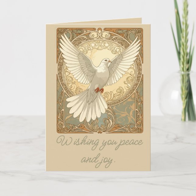 Cartes Pour Fêtes Annuelles Romantically Nostalgic Peace Dove Greeting Card (Devant)