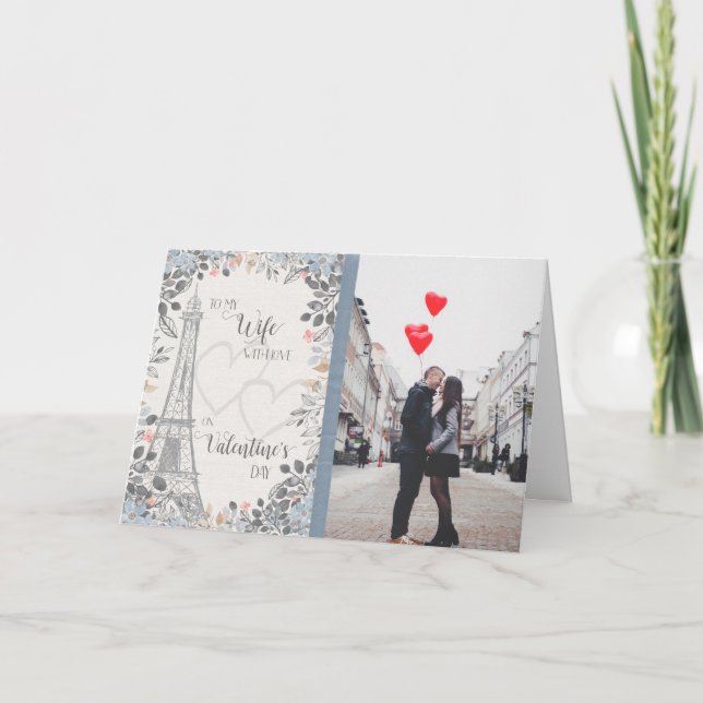 Cartes Pour Fêtes Annuelles Romantique à femme Saint Valentin Tour Eiffel (Devant)