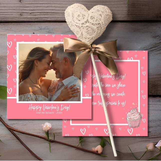 Cartes Pour Fêtes Annuelles Romantique Blush rose et blanc Coeur photo (Romantic Blush Pink and White Heart Photo Holiday Card)