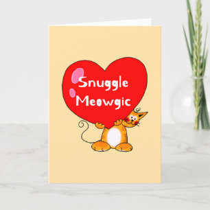 Cartes Pour Fêtes Annuelles Romantique chatte - Snuggle Amour Meowgic
