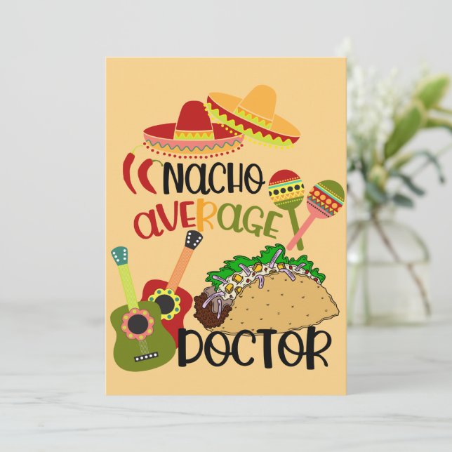 Cartes Pour Fêtes Annuelles Romantique Nacho Votre Médecin des Jeux de Mots Mo (Debout devant)