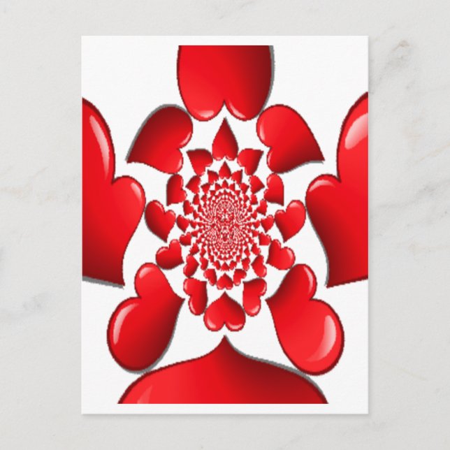 Cartes Pour Fêtes Annuelles Romantique Red Hearts Art Motif Imprimer (Devant)