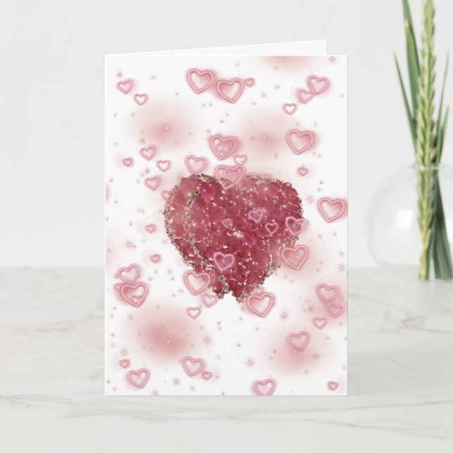 Cartes Pour Fêtes Annuelles Romantique Red Rose Hearted Valentine's Day Card (Devant)