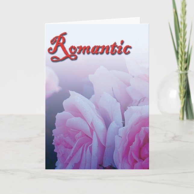 Cartes Pour Fêtes Annuelles Romantique, rose (Devant)
