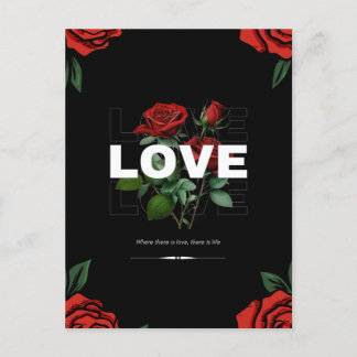 Cartes Pour Fêtes Annuelles Romantique Saint Valentin 2026 avec Amour & Rose