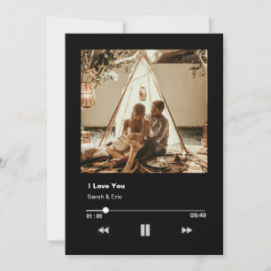 Cartes Pour Fêtes Annuelles romantique valentine couple amour lecteur de musiq