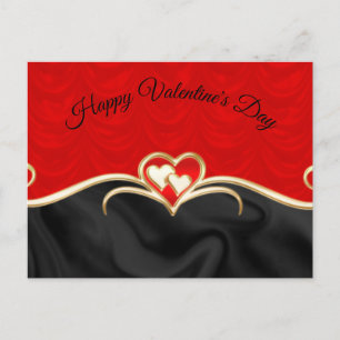 Cartes Pour Fêtes Annuelles Romantiques Tourbillons Dorés & Cœurs Saint-Valent