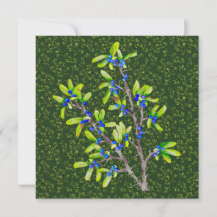 Cartes Pour Fêtes Annuelles Ronce noire Branche vert foncé