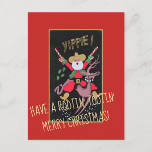 Cartes Pour Fêtes Annuelles Rootin Tootin Cowboy Père Noël