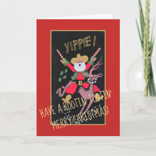 Cartes Pour Fêtes Annuelles Rootin Tootin Cowboy Père Noël
