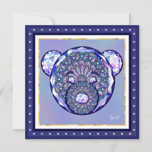 Cartes Pour Fêtes Annuelles Rosace bleu ou rouge pour bébé&enfant (Devant)