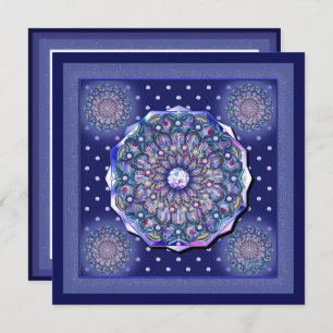 Cartes Pour Fêtes Annuelles Rosace bleue