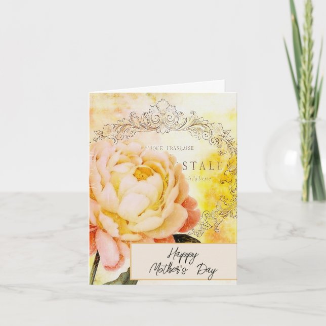 Cartes Pour Fêtes Annuelles rose ancienne (Devant)