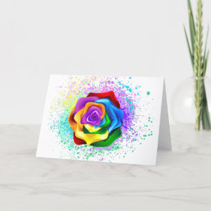 Cartes Pour Fêtes Annuelles Rose arc-en-ciel coloré