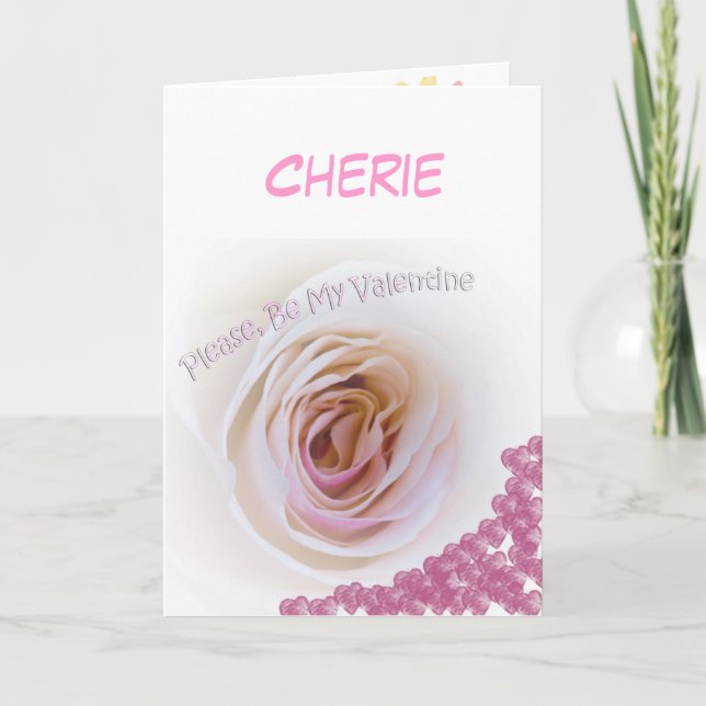 Cartes Pour Fêtes Annuelles Rose blanche de la Saint Valentin (Devant)