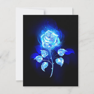 Cartes Pour Fêtes Annuelles Rose bleu brûlant